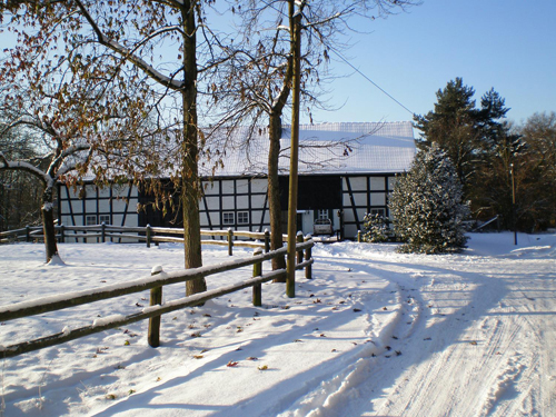 Portal Steinhaus im Winter